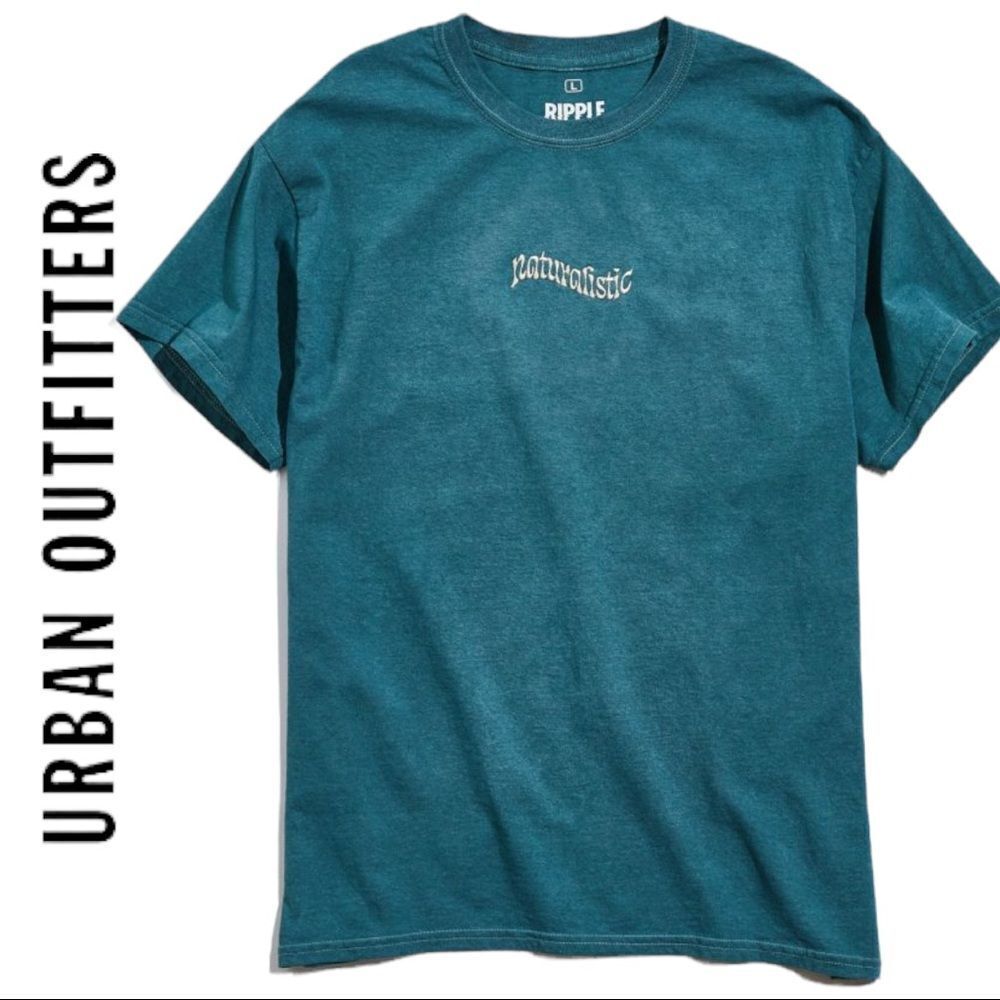 NEW Urban Outfitters Naturalistic Moss Green Embroidered Tee Shirt T-Shirt M L